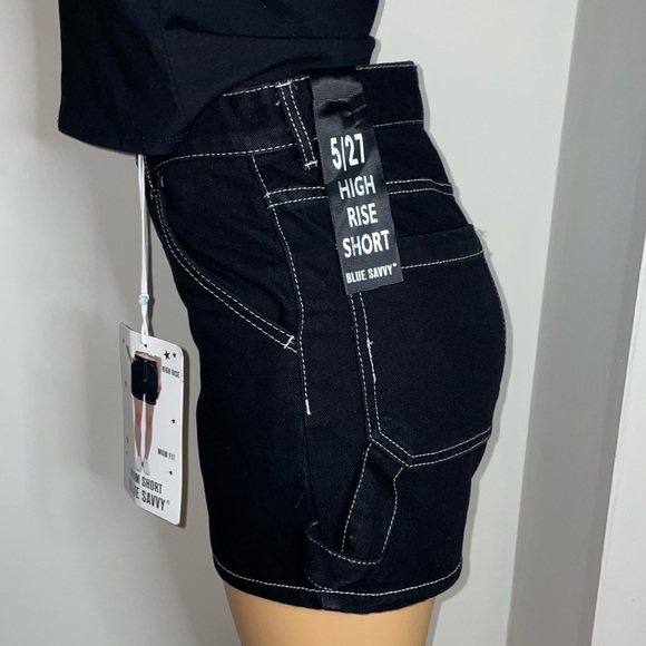 NWT SHORT BLACK SIZE 5/27 MOM SHORT HIGH RISE - Picture 2 of 7